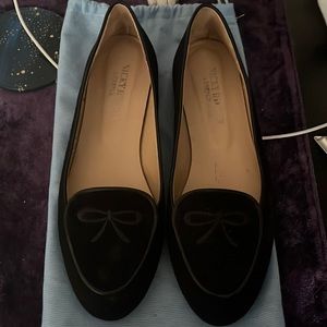 Only worn once Nicky Hilton x French Sole Madison Black Suede Flats